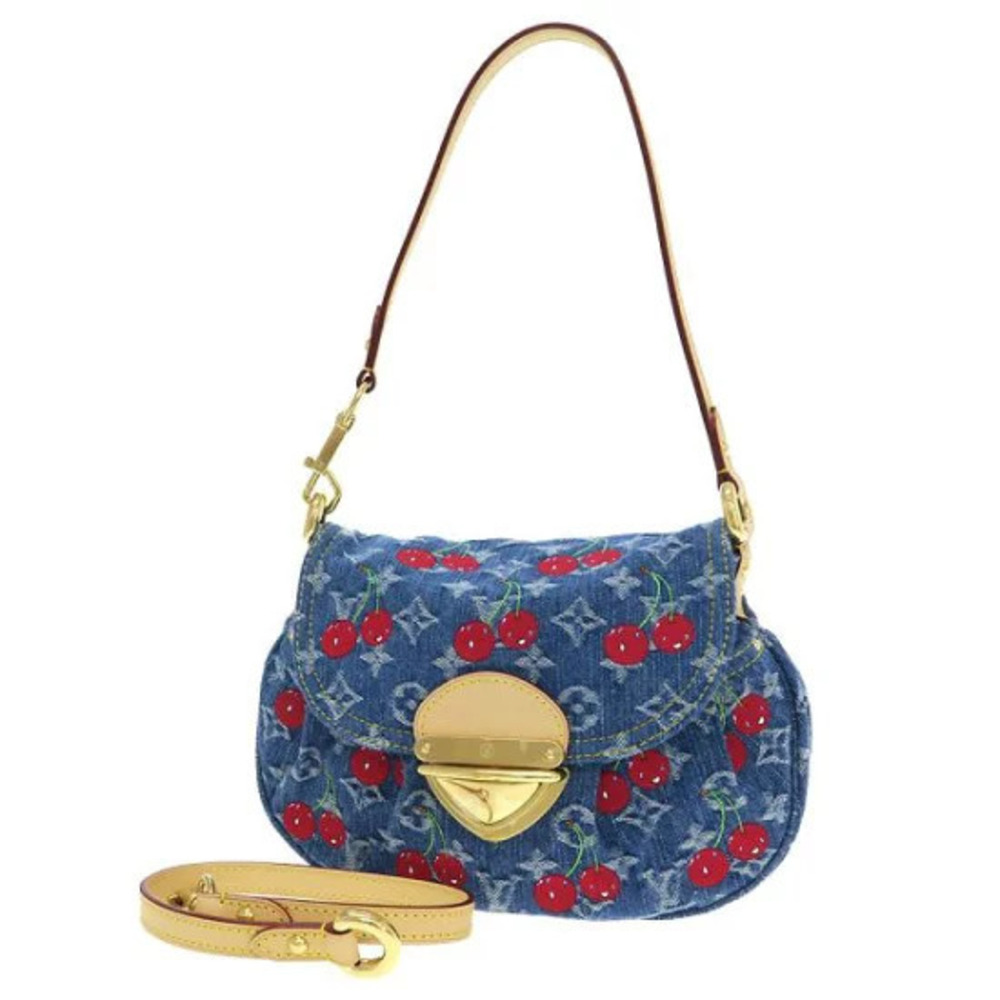 Louis Vuitton Takashi Murakami Sunset blue Denim whimsical cherry Red